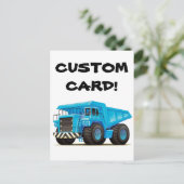 Big Blue Dump Truck Postkarte (Stehend Vorderseite)