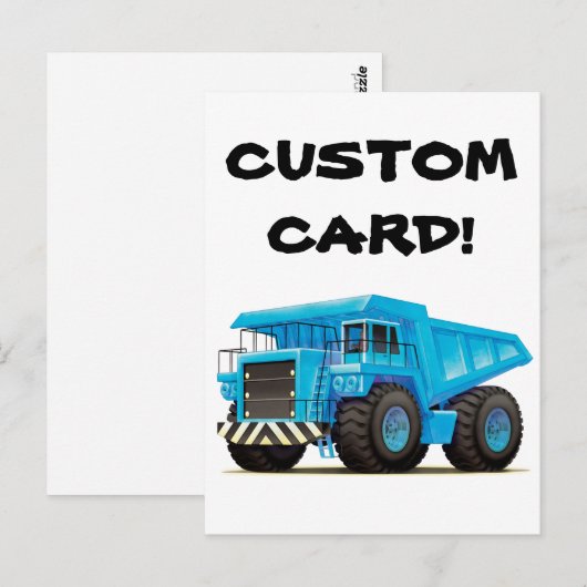 Big Blue Dump Truck Postkarte (Vorne/Hinten)