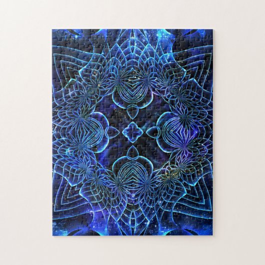 Big Blue Electric Galactic Geometry Poster Puzzle (Vertikal)