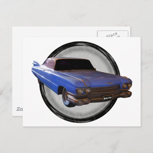 Big Blue Fin 1959 Cadillac Postkarte (Vorne/Hinten)