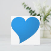 Big Blue Heart, Liebe, White Valentine's Day Card (Stehend Vorderseite)