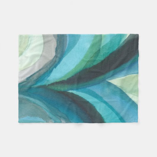 Big Blue Leaf I Fleecedecke (Vorderseite (Horizontal))