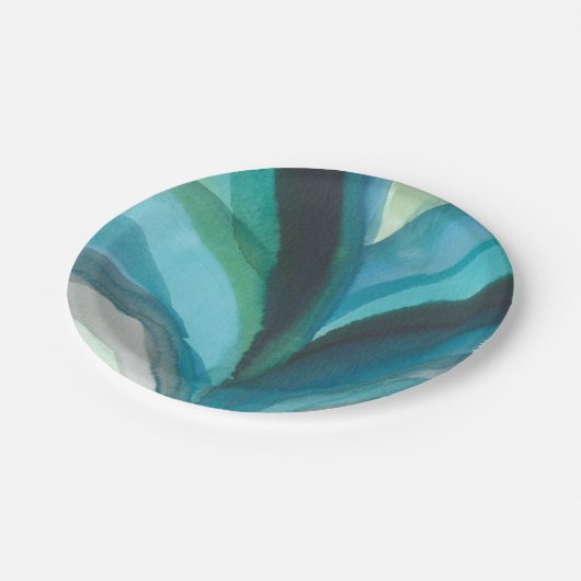 Big Blue Leaf I Pappteller (Schrägansicht)