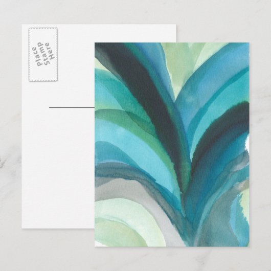 Big Blue Leaf I Postkarte (Vorne/Hinten)