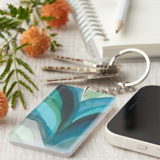 Big Blue Leaf I Schlüsselanhänger (Vorderseite rechts)