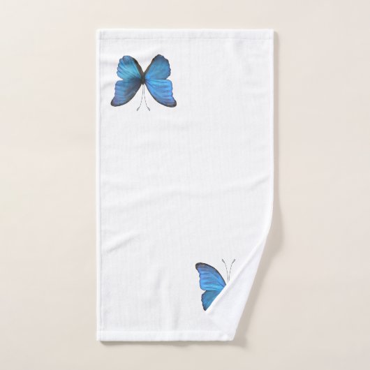 Big Blue Morpho Butterfly Badhandtuch Set (Handtuch)