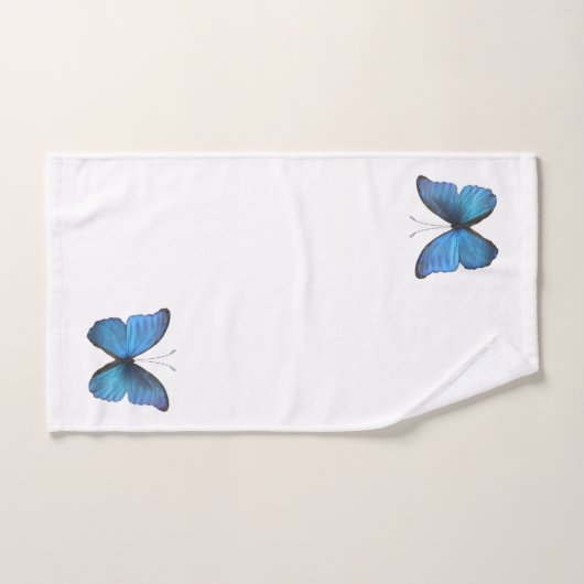 Big Blue Morpho Butterfly Badhandtuch Set (Handtuch)