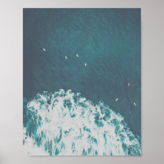Big Blue Ocean Aerial Beach View Fotografie Poster (Vorne)