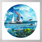 Big Blue Ocean Bubble Nature Playground Poster (Vorne)