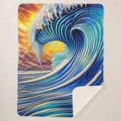 Big Blue Ocean Wave über Sunset Sky Sherpadecke (Vorderseite)