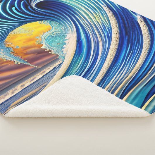 Big Blue Ocean Wave über Sunset Sky Sherpadecke (3/4)