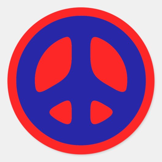 Big Blue Peace Sign Round Sticker (Vorderseite)
