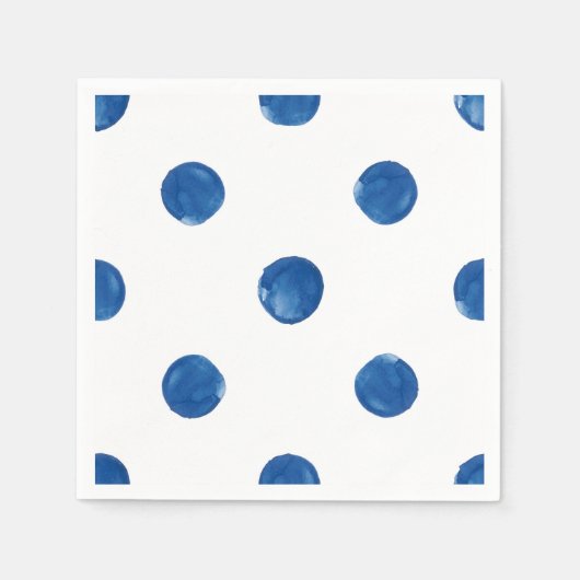 Big Blue Polka dotiert Shibori Muster Serviette (Vorderseite)