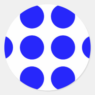 Big Blue Polka Dots Runder Aufkleber