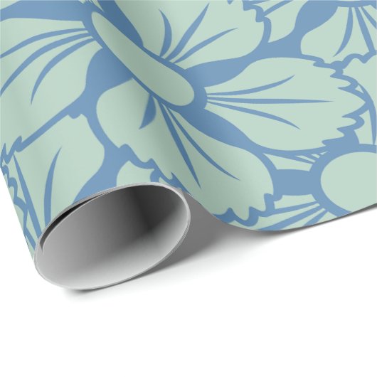 Big Blue Print Classic Sakura Blume Muster Geschenkpapier (Rolleneckpunkt)