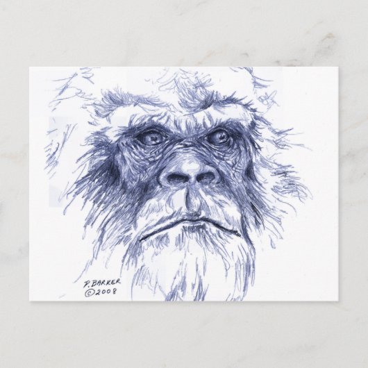Big Blue Sasquatch Postkarte (Vorderseite)