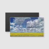 Big Blue Sky Yellow Fields Inspiring Quote Magnet (Vorne/Hinten)