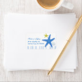 Big Blue Starfish Beach Hochzeitsadresse Adressaufkleber (Insitu)