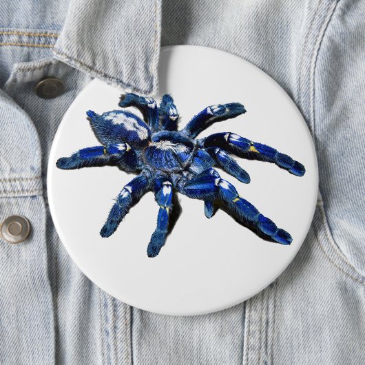 Big Blue Tarantula Spinne, Riesenspinne Button (Beispiel)