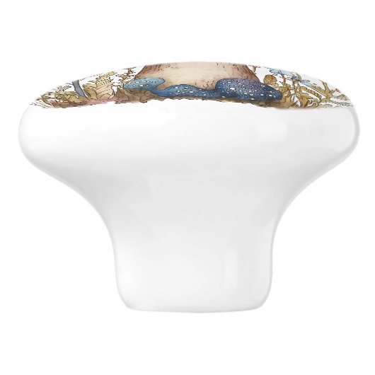 Big Blue Toadstool Keramikknauf (Seitenansicht)