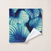 Big Blue Tropical Blätter Badezimmer Handtücher (Waschlappen)