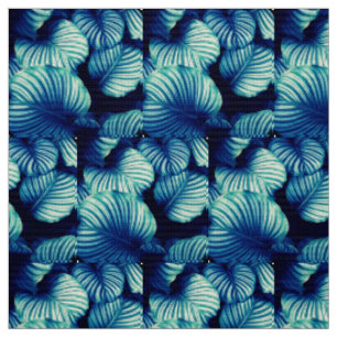 Big Blue Tropical Blätter Stoff