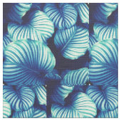 Big Blue Tropical Blätter Stoff (Nahaufnahme)