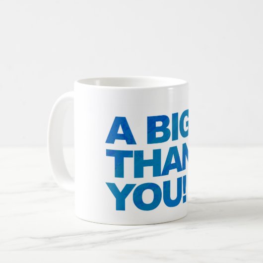 Big Blue Vielen Dank Kaffeetasse (Vorderseite Links)