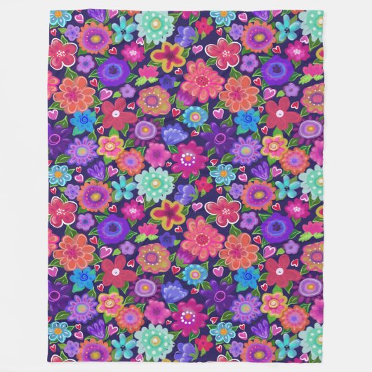 Big Blume Boho Beautiful Fleecedecke (Vorderseite)