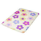 Big Blume Power Design - Gelber Hintergrund Badematte (Schrägansicht)