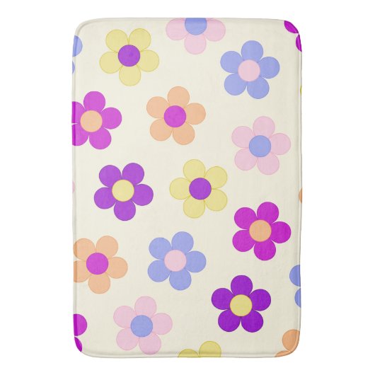 Big Blume Power Design - Gelber Hintergrund Badematte (Vorderseite Vertikal)