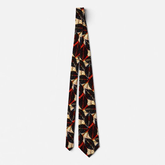 Big Bold African Rainforest Print Red and Black Krawatte (Rückseite)