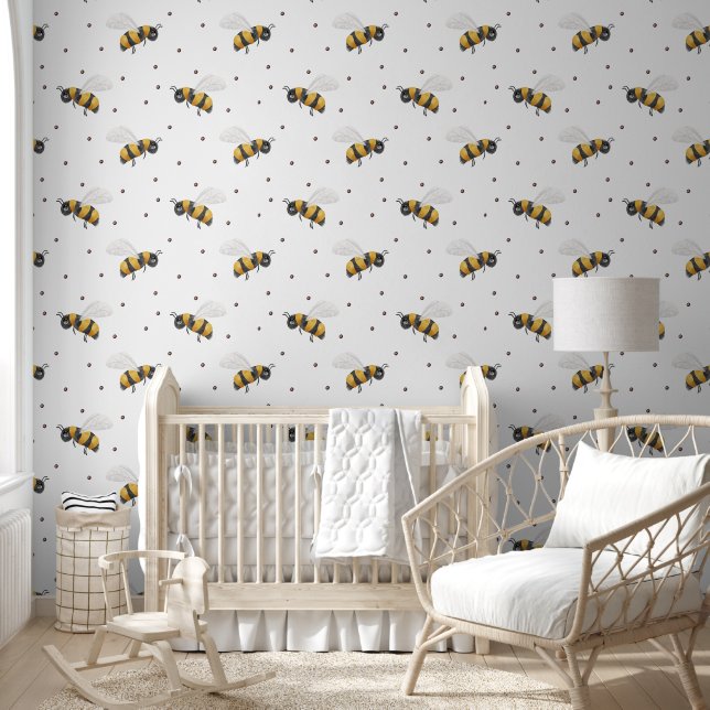 Big Bold Bee Pattern Tapete (Kinder)