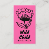 BIG BOLD BLOOM Rustikaler Minimal-QR-Code Visitenkarte (Vorderseite)