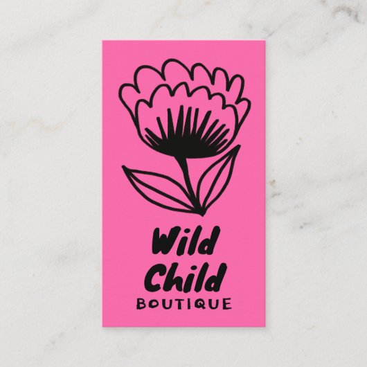 BIG BOLD BLOOM Rustikaler Minimal-QR-Code Visitenkarte (Vorderseite)