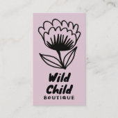 BIG BOLD BLOOM Rustikaler Minimal-QR-Code Visitenkarte (Vorderseite)