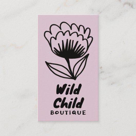 BIG BOLD BLOOM Rustikaler Minimal-QR-Code Visitenkarte (Vorderseite)