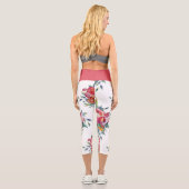 Big Bold Blume Muster Capri Leggings (Rückseite)