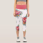 Big Bold Blume Muster Capri Leggings (Vorderseite)