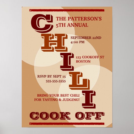 Big Bold Chili Cook Off Competition Poster (Vorne)