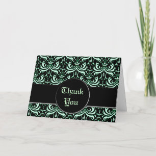 Big Bold Damask (Apple Green) Dankeskarte