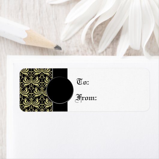 Big Bold Damask (Golden) (Monogramm) (Insitu)