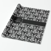 Big Bold Damask (schwarz) Geschenkpapier (Ungerollt)