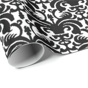 Big Bold Damask (schwarz) Geschenkpapier
