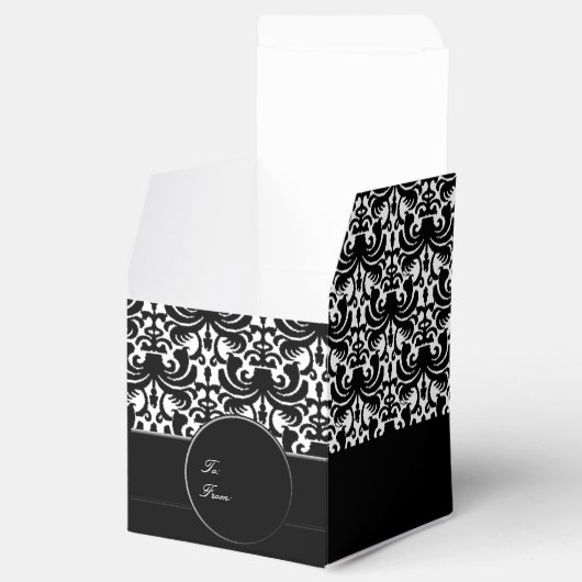 Big Bold Damask (schwarz) Geschenkschachtel (Geöffnet)