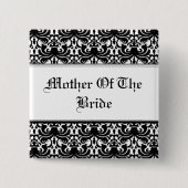 Big Bold Damask (Schwarz) (Hochzeit) Button (Vorderseite)