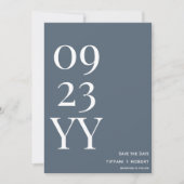 Big Bold Date Dusty Blue Save The Date (Vorderseite)