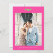Big & Bold Date Hot Pink Retro Foto Hochzeit Save The Date (Rückseite)