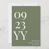 Big Bold Date Sage Green Save The Date (Vorderseite)