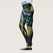 Big Bold Lime Green Blue Botanic Leggings (Links)